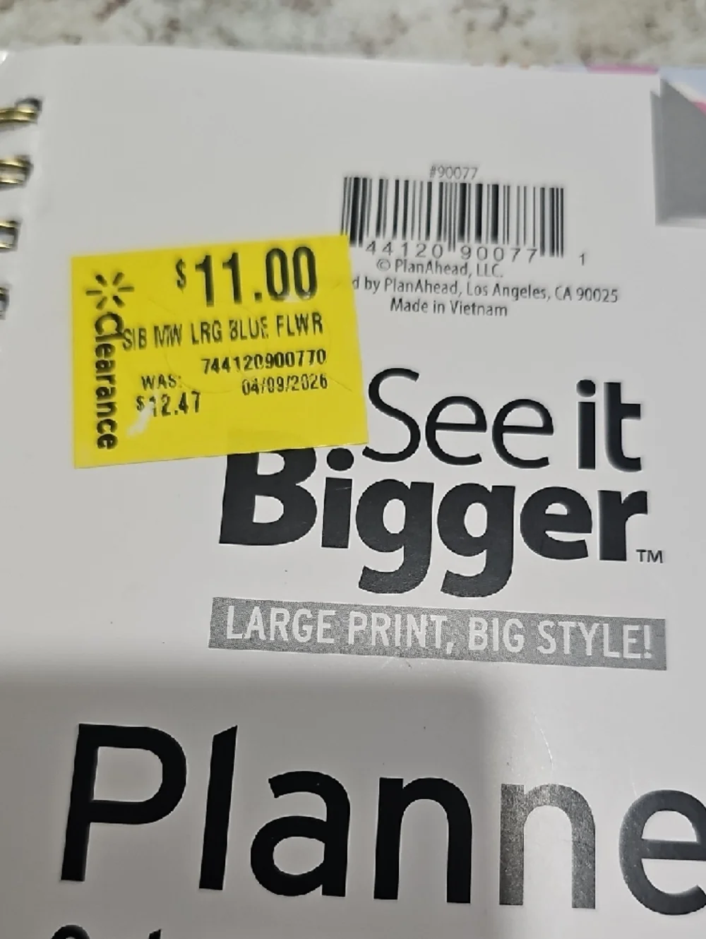 See It Bigger Blue Floral Planner